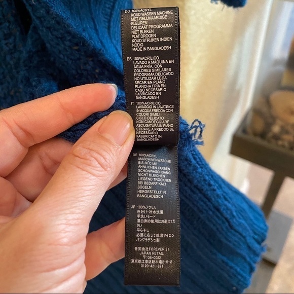 FOREVER 21 Dark Teal Knit Open Cardigan-Small - Picture 5 of 7